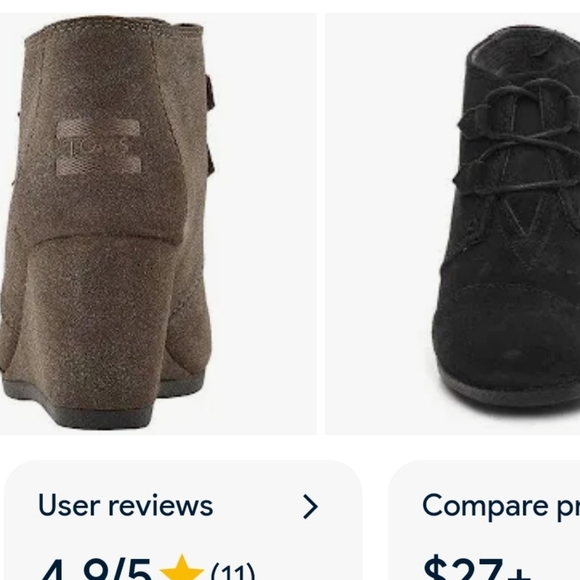 TOMS Kala Gunmetal Star Suede Oxford Bootie. Size 8 Like New - Picture 3 of 15